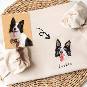 Benutzerdefinierte Hund von Ihrem Foto bestickt Sweatshirt, personalisierte Haustier Gesicht gestickt, benutzerdefinierte Haustier Porträt, Hundeliebhaber Hoodie, benutzerdefinierte Geschenk