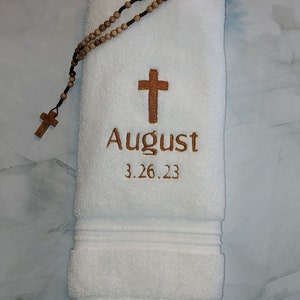 Baptism Gift | Baptism Towel | Christening | Gift for baby | Baby Boy | Baby Girl | Holy Water | Christian | Baptized in Christ | Custom
