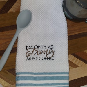 Coffee Lover Custom Kitchen Towels | Embroidered kitchen towel | Gift for Coffee lover | Coffee Enthusiast | Gift for mom | Dad | Coffee Bar