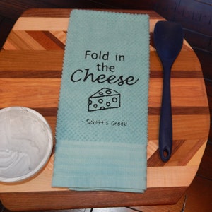 David Rose Alexis Rose Fold in the cheese Ew David Schitt's Creek Gift Funny Quotes Embroidery Towel Set Wine Gift Set Fold In The Cheese