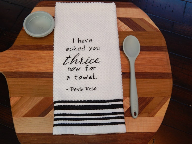 David Rose Alexis Rose Fold in the cheese Ew David Schitt's Creek Gift Funny Quotes Embroidery Towel Set Wine Gift Set Thrice For A Towel