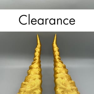 Discounted Gold Dragon Horns - 3D Printed Fantasy Cosplay & Halloween Costume Accessory - Lightweight Large Headpiece