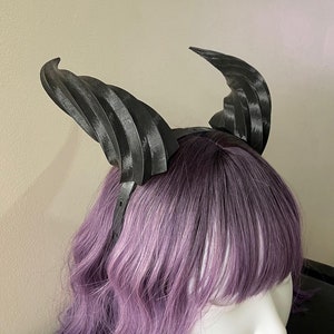 Dämone Hörner Stirnband - 3D Gedrucktes Fantasy Cosplay & Halloween Kostüm Accessoire - Leichtes Teufel Kopfstück
