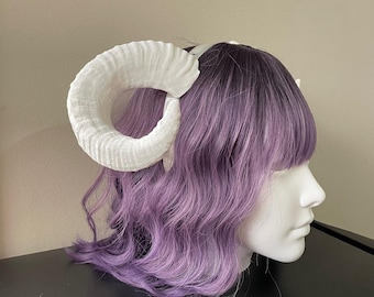 Succubus Horns Headband - 3D Printed Fantasy Cosplay & Halloween Costume Accessory - Lightweight Ram and Demon Headpiece