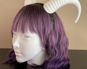 Capricorn Horns Headband - 3D Printed Fantasy Cosplay & Halloween Costume Accessory - Lightweight Goat, Satyr, and Tiefling Headpiece