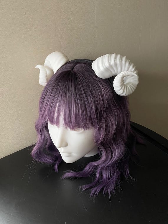 Ram Horns Headband - 3D Printed Fantasy Cosplay & Halloween Costume Accessory – Lightweight Satyr and Tiefling Headpiece