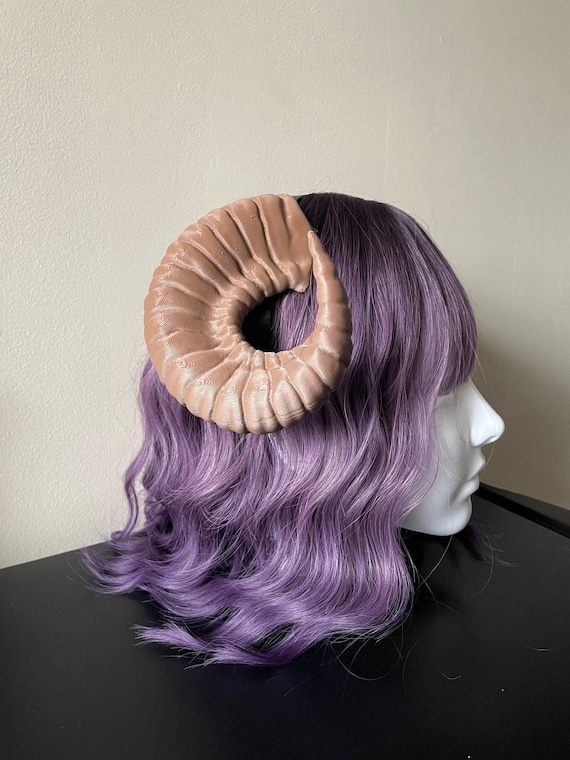 Nordic Ram Horns Headband – 3D Printed Fantasy Cosplay & Halloween Costume Accessory – Lightweight Satyr Headpiece