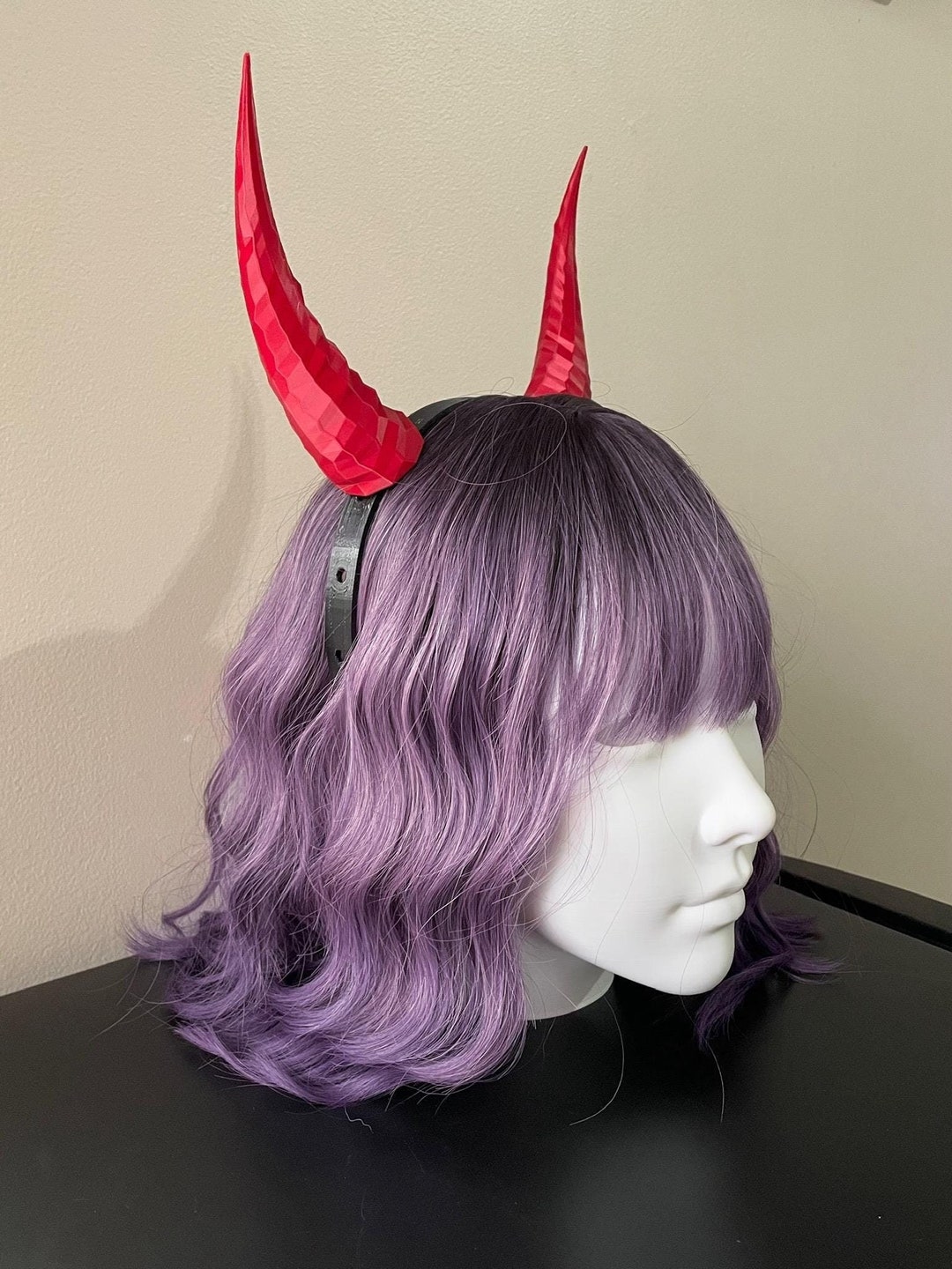 Devil Horns Headband – 3D Printed Fantasy Cosplay & Halloween Costume ...