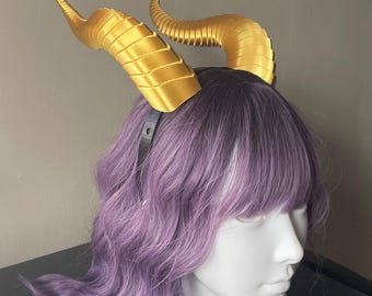 Dragon Horns Headband - 3D Printed Fantasy Cosplay & Halloween Costume Accessory - Lightweight Large Headpiece