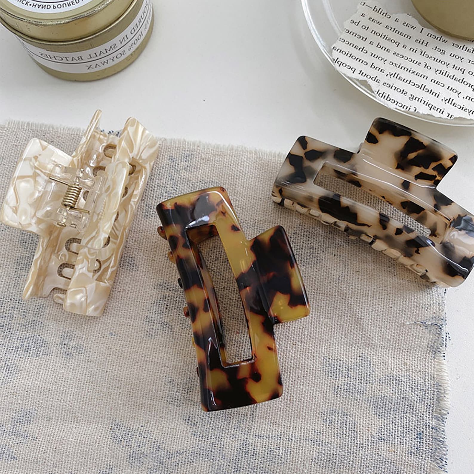 Tortoise Shell Hair Clips Elegant Hair Claws for Woman Etsy