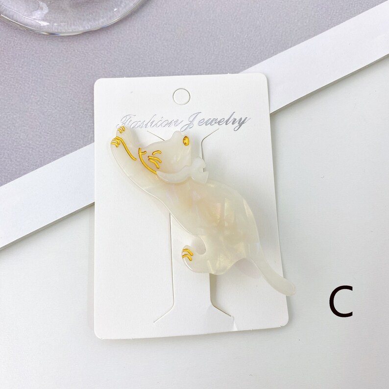 Cute Cat Hair Claw Clip Acetate Hair Claw Animal Hair Clip Etsy