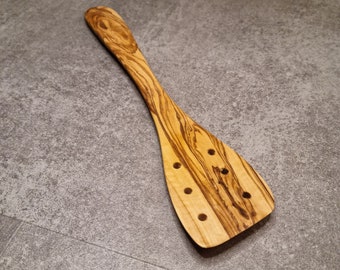 Spatule en bois d'olivier à trous, ustensile de cuisine, ustensile de cuisine, spatule en bois d'olivier