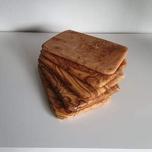 Set of 5 olive wood breakfast boards 22 x 14 cm, snack board, Christmas gift