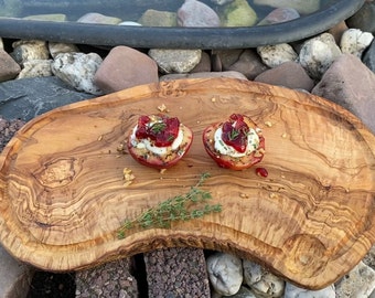 Olijfhouten plank, olijfhouten plank, snijplank, snijplank, steakplank met olijfhouten sapgroef
