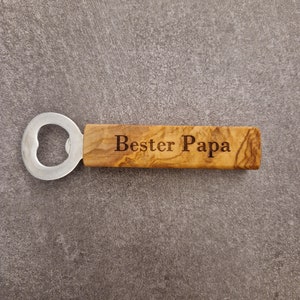Olive wood bottle opener, Christmas gift, engraving, personalized