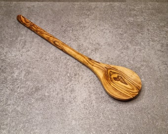 ronde kooklepel van olijfhout, lepel van olijfhout, kookgerei van olijfhout, menglepel