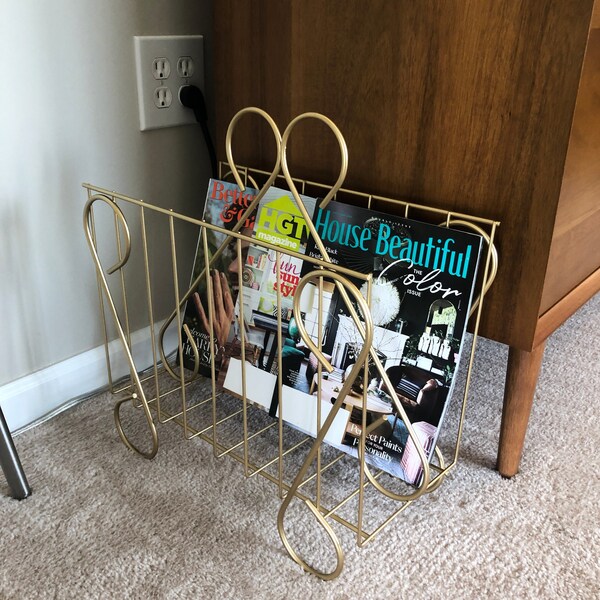 Gold Magazine Rack Etsy
