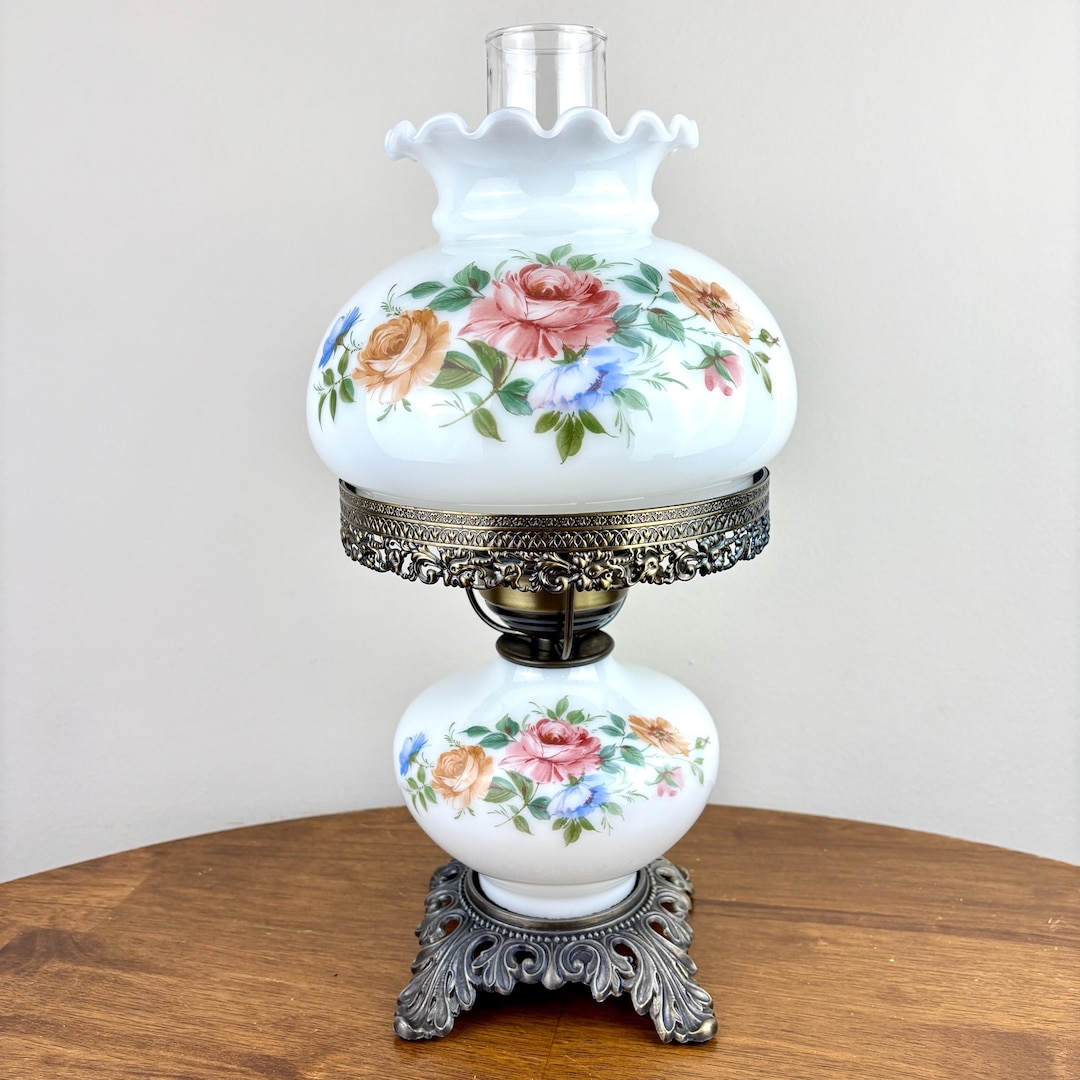 Milk Glass Hurricane Lamp