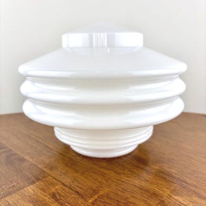 Art Deco Milk Glass Skyscraper Ceiling Shade | Milk Glass Shade | Ceiling Lamp Shade | Glass Shade | Art Deco Shade | Vintage Glass Shade
