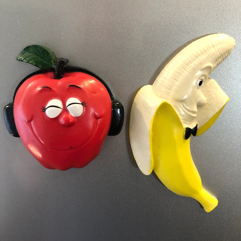 Vintage Refrigerator set of 6 Fridge Fruit Etsy