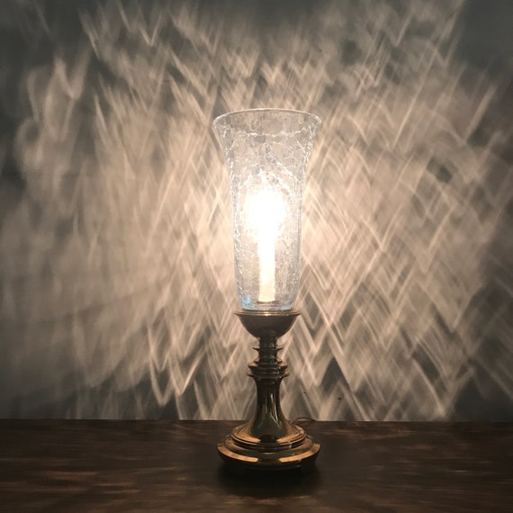 Crackle glass hurricane lamp deals