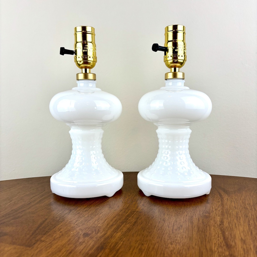 Vintage Milk Glass Table Lamps
