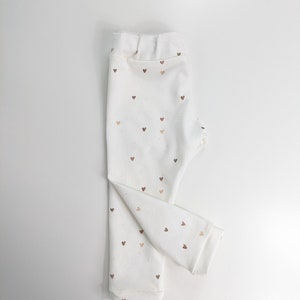 Leggings “Little Hearts Off White” for babies and children
