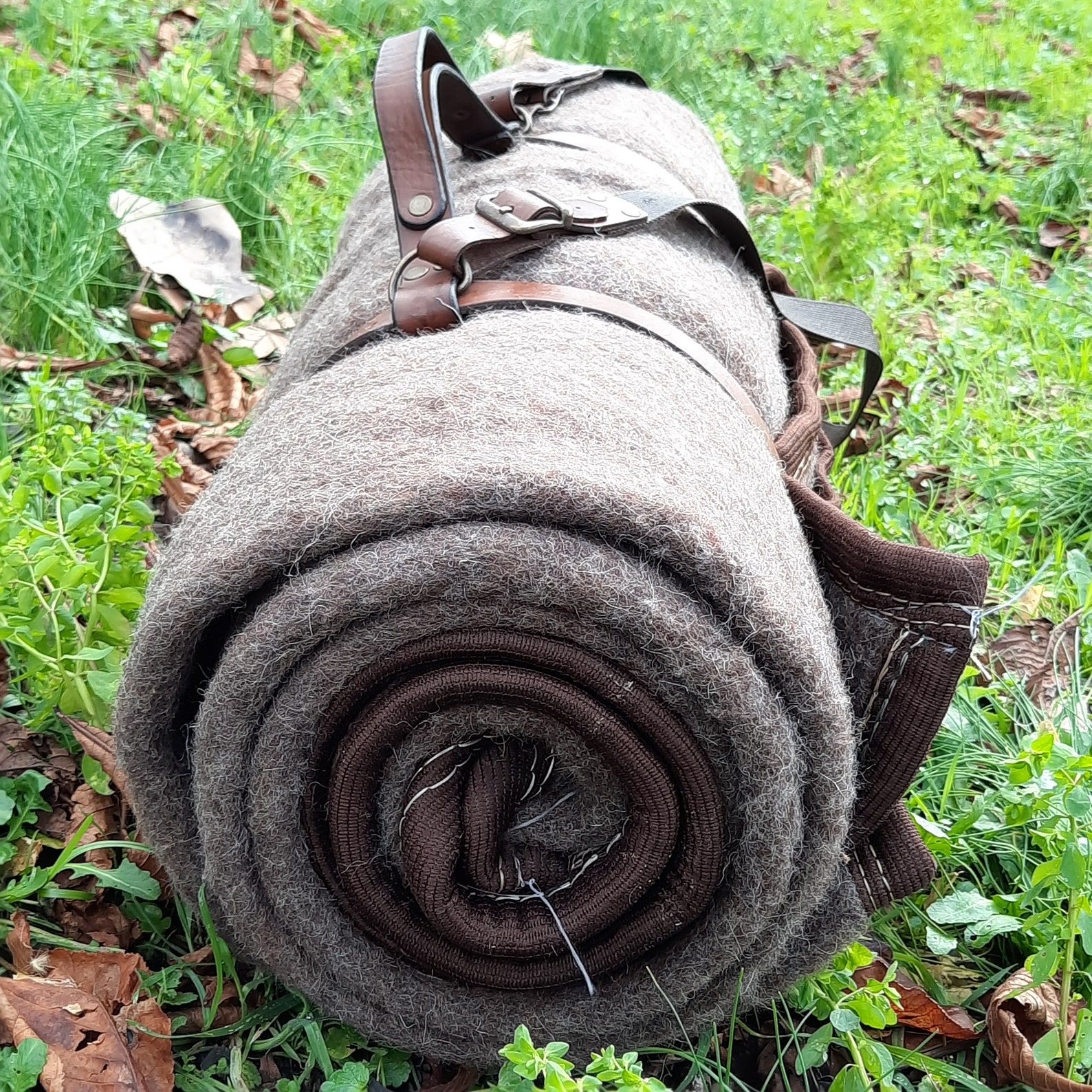 Bushcraft Wool Blanket Sleeping Bag Handmade Leather Strap Etsy