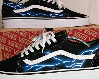 velcro vans with lightning bolt