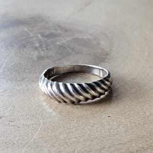 Sterling Silver Textured Dome Ring Size M