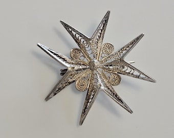 Sterling Silver Maltese Cross Brooch