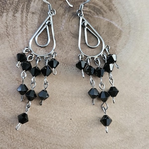 Sterling Silver Onyx Dangle Earrings
