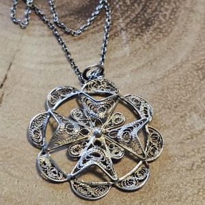 Sterling Silver Maltese Cross Pendant and Chain 18 inch