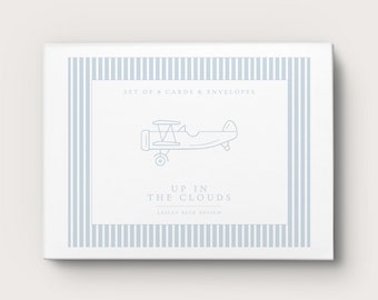 In the Clouds | Personalized Notecards | Custom Notecards | Blue Plane Notecards