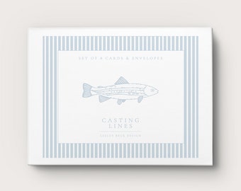 Casting Lines | Personalized Notecards | Custom Notecards | Blue Fish Notecards