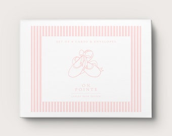 On Pointe | Personalized Notecards | Custom Notecards | Pink Ballet Notecards