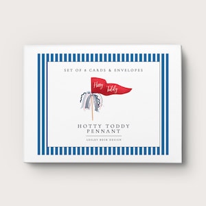Hotty Toddy Pennant Flag | Watercolor Notecards | Football Notecards | Ole Miss Notecards