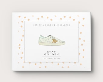 Stay Golden | Watercolor Notecards | Golden Goose Inspired Notecards | Trendy Notecards