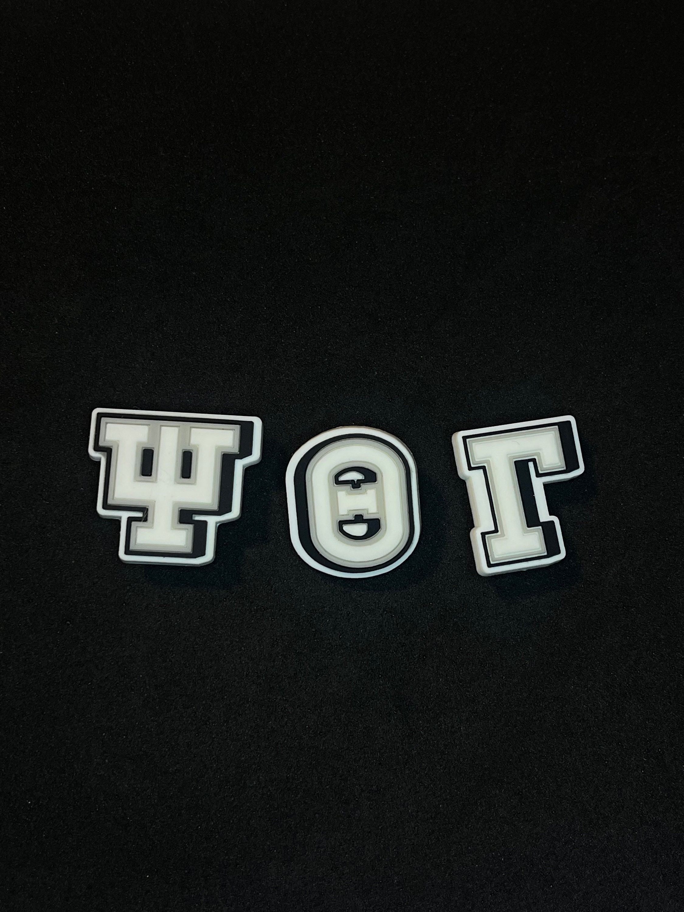 Greek letter croc jibbitz hot sale