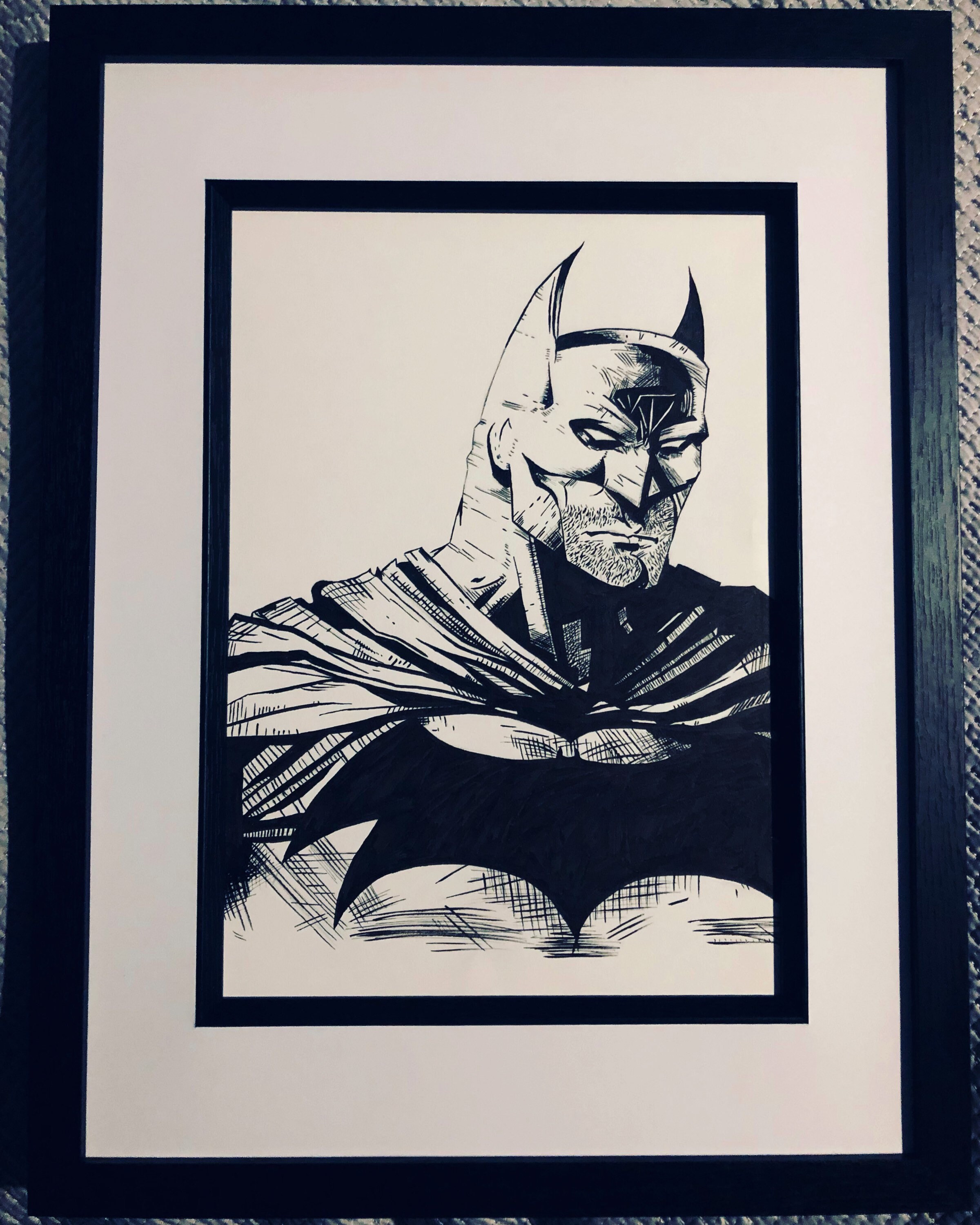 BATMAN original ink pen drawing. A4 Etsy