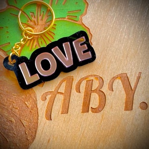 Love keychain in mirror acrylic
