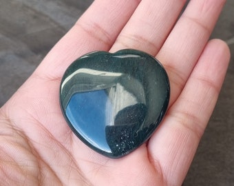 Moss Agate Crystal Palm Heart Highly Polished, Personalized