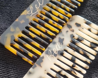 Personalised Engraved Acetate Hair Comb | Wide-Tooth Detangling Comb