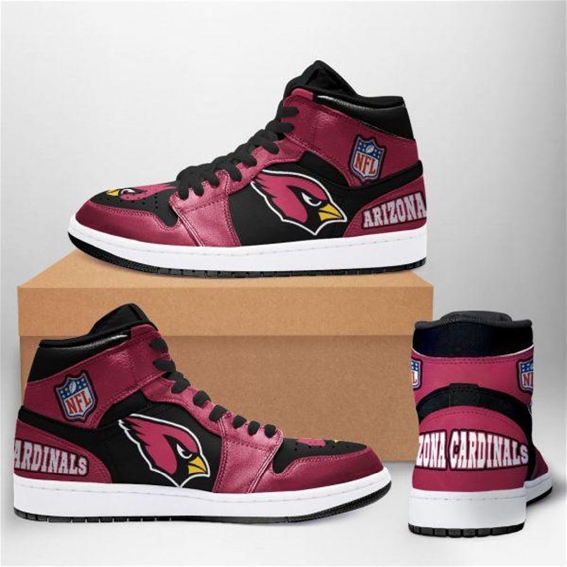 Arizona Cardinals Ver1 Football Nfl Air Jordan Hightop Jd1
