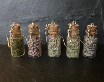 Flowers and Moss Jar Earrings