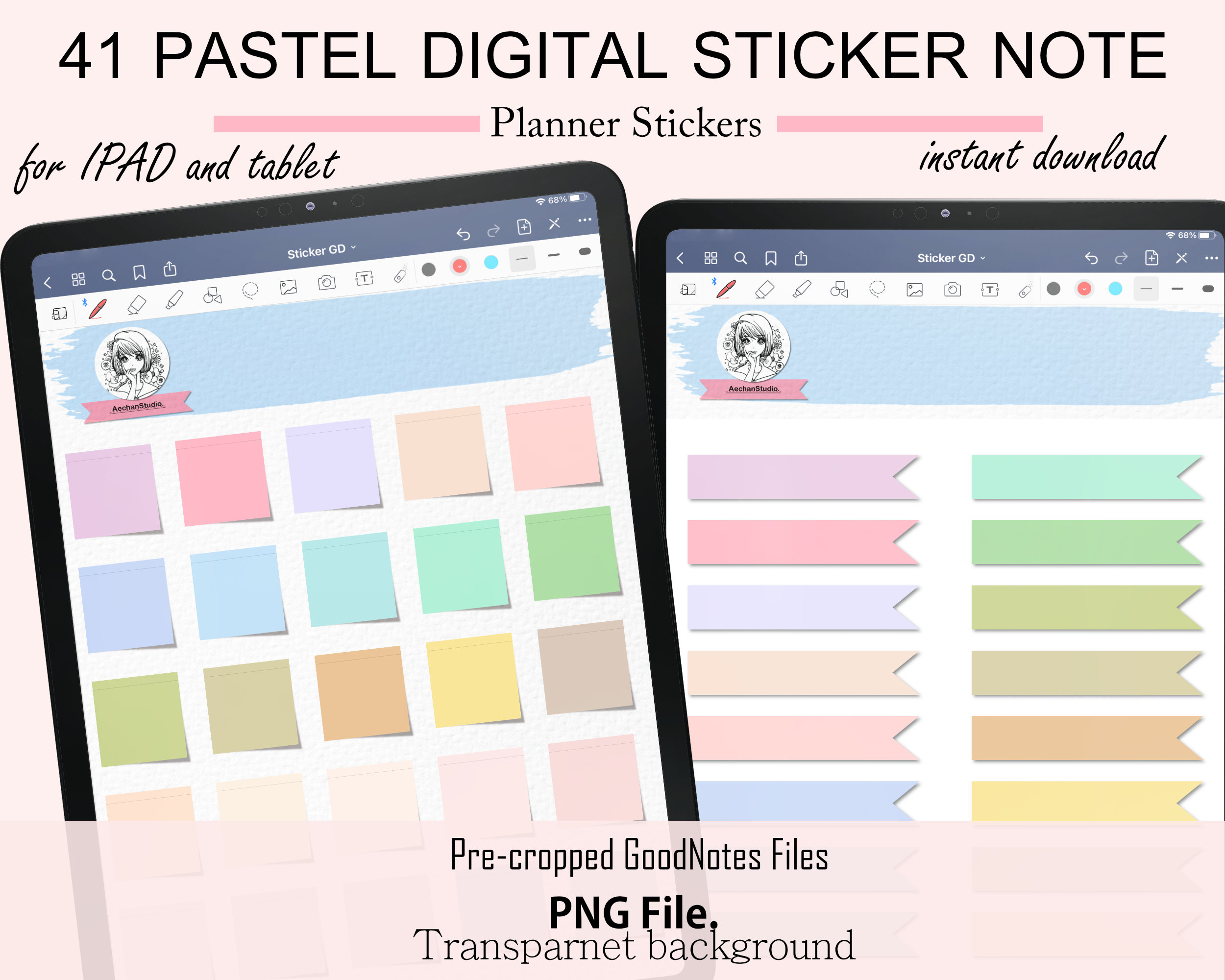 Stickers for Goodnotes Digital Sticker Book iPad Sticky Etsy