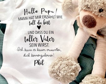 Hallo Papa Schwangerschaft verkünden | Baby Body Papa Überraschung | Geschenk Vatertag