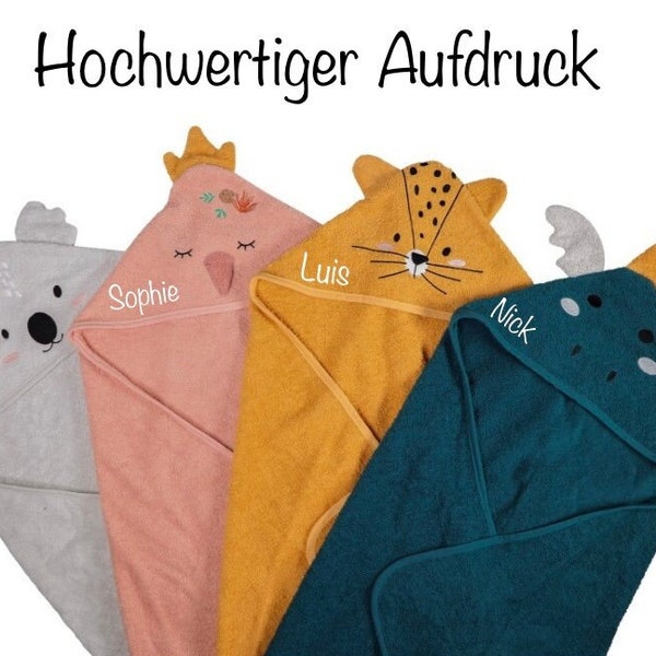 Personalisiertes Badetuch Baby Sommer Strandtuch Babyhandtuch mit Name Dino Flamingo Koala Löwe Handtuch mit Kaputze Babygeschenk Geburt