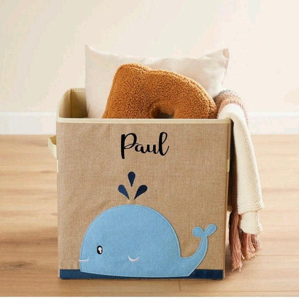 Personalized storage box whale suitable for Ikea | Basket for toys | Personalized children's room decoration toy storage children