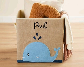 Caja de almacenamiento personalizada ballena adecuada para Ikea | Cesta para juguetes | Decoración habitación infantil personalizada guarda juguetes niños